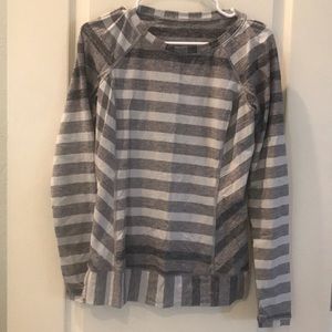 Gray striped athletic top
